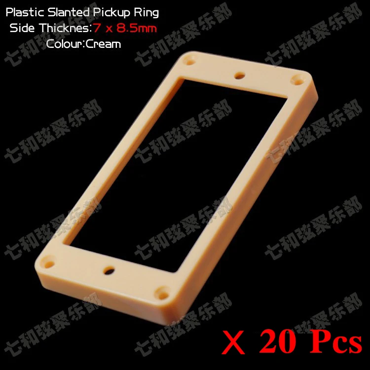 

20 Pcs 7mmx8.5mm Cream Plastic Slanted Double Coil Pickup Ring for Electric Guitar, Guitar parts