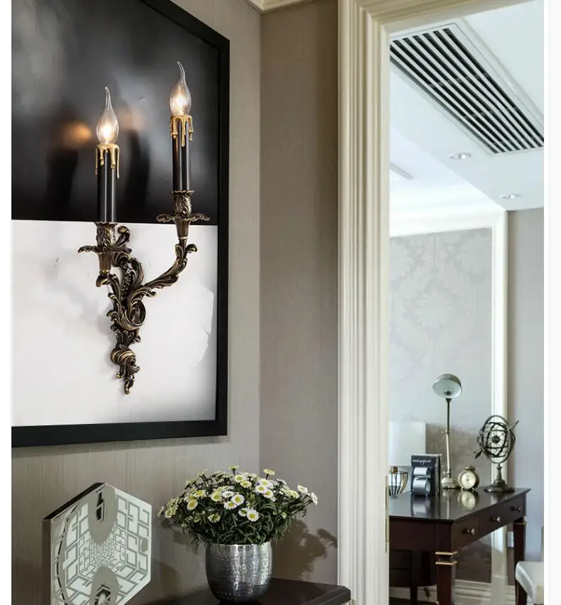 Хит продаж классический золотой Латунный настенный светильник домашний