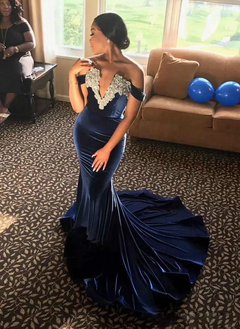 Женское платье-Русалка с открытыми плечами глубоким V-образным вырезом | Свадьбы