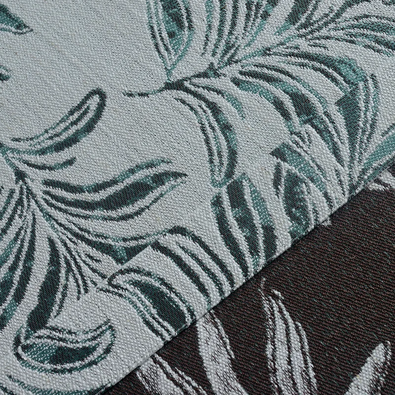 

Blue and Green Leafs Jacquard Fabric Curtains Bedroom Window Curtain Blackout Curtains for Living Room Cortina Kitchen Curtains
