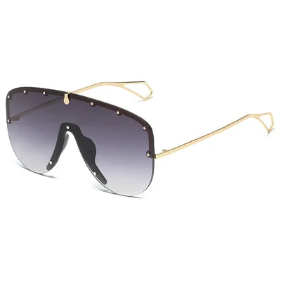 

Big Frame Sunglasses For Men And Women Conjoined Sunglasses Couples Personality Street Photography Europe And America 2021
