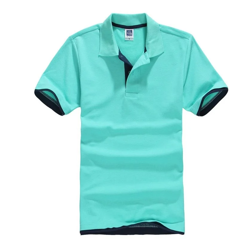 

2021 Summer New Classic Polo Shirt Men's Cotton Pure Color Short Sleeve T-Shirt Breathable Short Sleeve Top Men Polo Coat Male