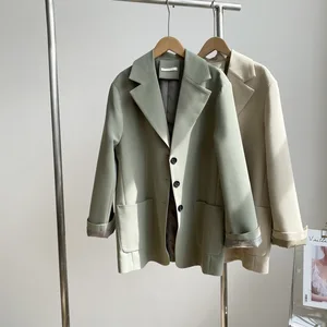 Шикарный женский осенний пиджак с отложным воротником, винтажный женский пиджак, верхняя одежда для женщин 2020