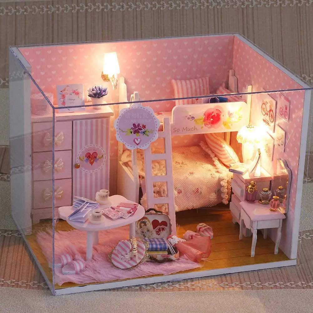 Diy 3D Miniature Doll House Kits Roombox Furniture Dollhouse Dust Cover Toys Birthday Gift for Children Adult | Игрушки и хобби