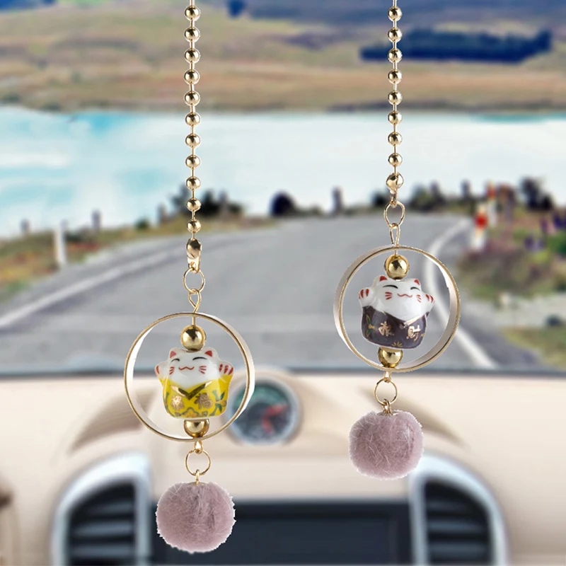 Керамические Подвески с автомобилем Lucky Cat Висячие автомобильные зеркальные
