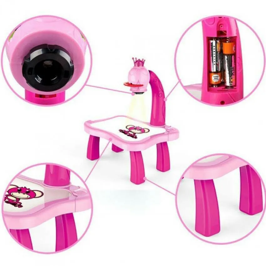 

Kids Toy Painting Drawing Table Led Projector Music Toys Kids Arts and Crafts for Kids Children Notebook Pen Office Toddler Toy