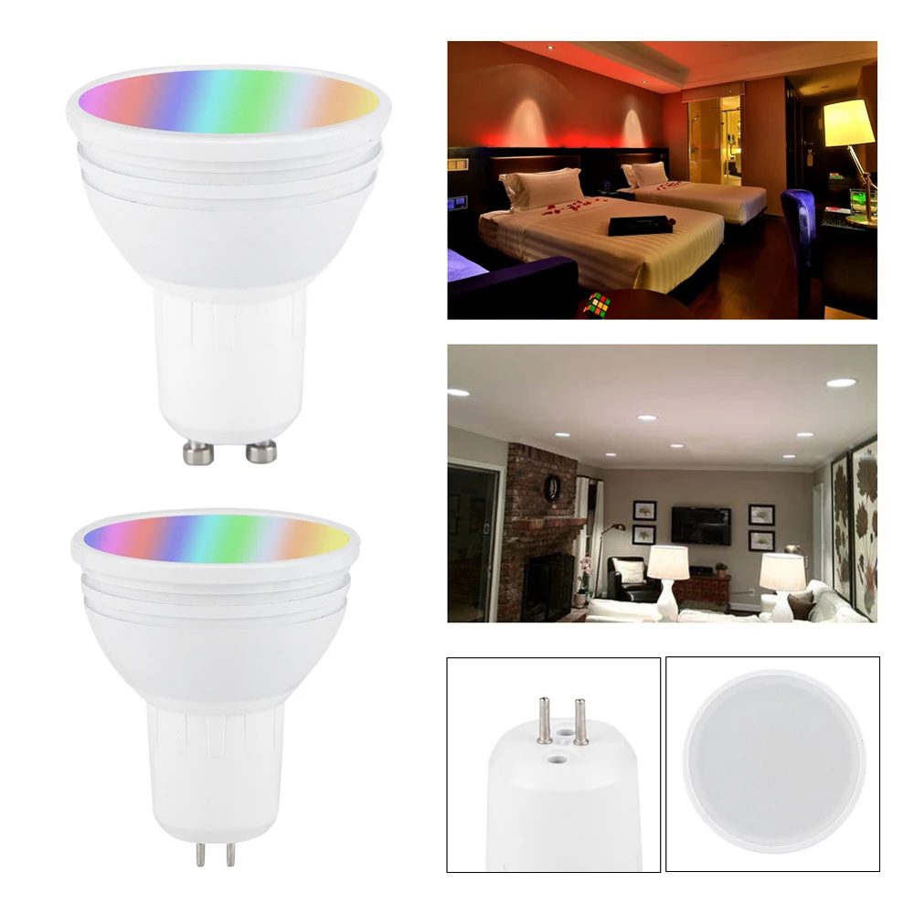 RGB лампа RGBW светодиодный GU10 Светодиодный умный WiFi светильник Светодиодный точечный светильник 6 Вт Wake-UpCompatible с Alexa Google Assistant