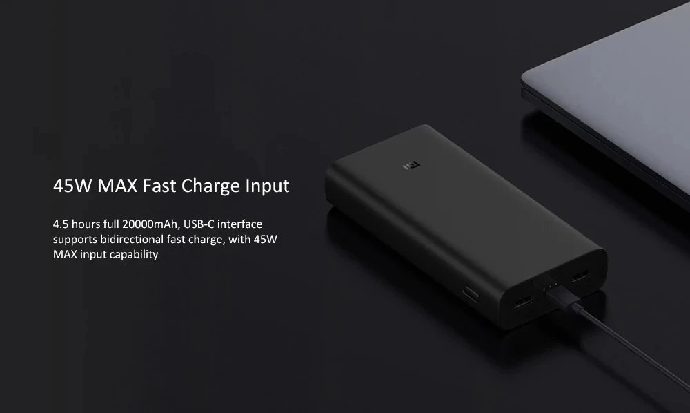 Xiaomi power Bank 3 Pro USB-C, двойной USB, 50 Вт, флэш-зарядка, 20000 мА/ч, внешняя мощность для iPhone 11 Pro, ноутбука, Xiaomi, huawei