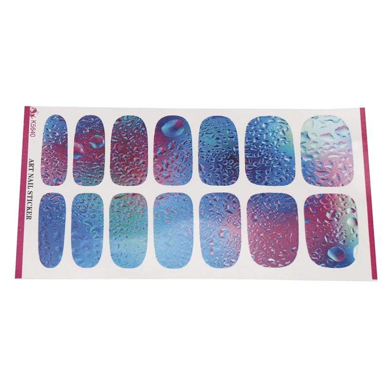 1 лист 3D Для женщин нейл арта с изображением голубого океана капли наклейка для