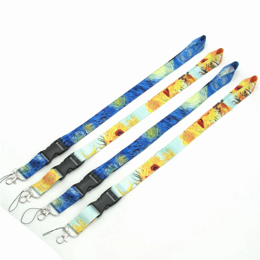 1 шт. новинка звездное солнце цветочный узор шейный ремешок веревка для ключей ID