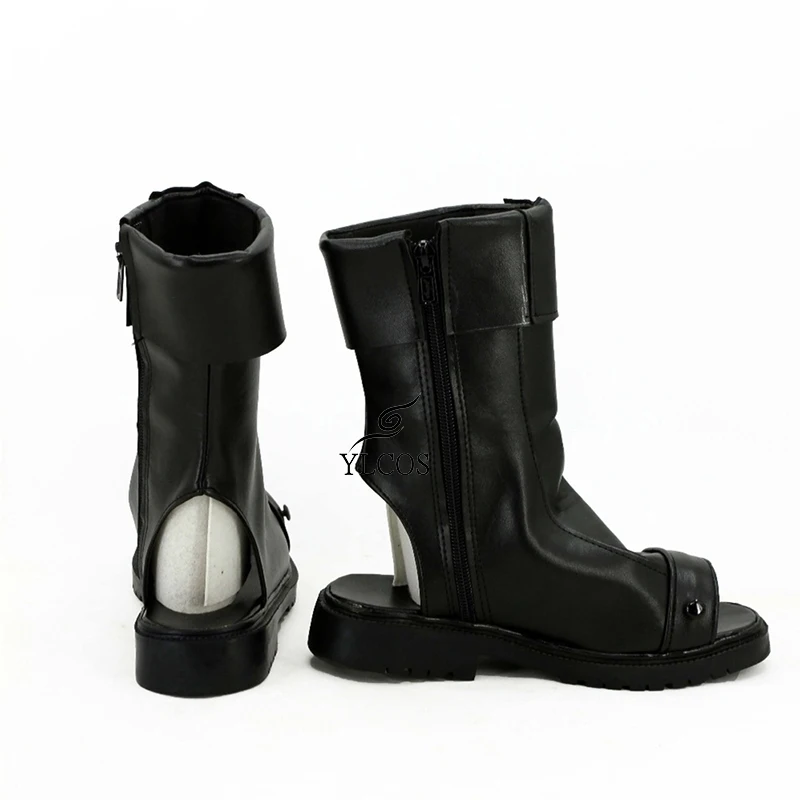 

Anime NARUTO Hatake Kakashi Cosplay Shoes Halloween Party Black Leather Boots Custom Made