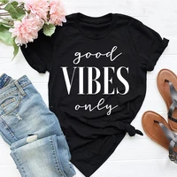 good vibes t shirt plus size women tee mother tops streetwear summer leopard korean clothes gothic harajuku 2021 fashion