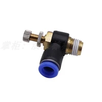 10pcs pneumatic speed flow controller hose tube 14bsp 18 38 12 male gas airflow limit valve quick fitting