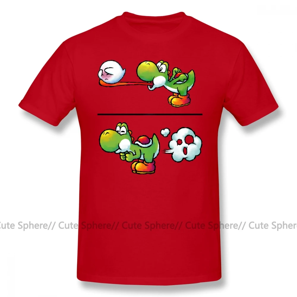 Футболка Super Smash Bros, Farting Yoshi, 100 хлопок, модная мужская футболка, 6xl, Милая футболка с коротким рукавом и принтом - Цвет: Red