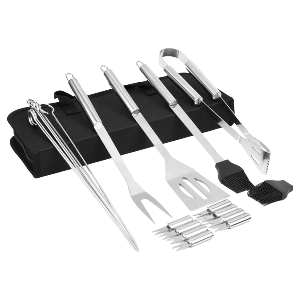 

BBQ Tools Set Grill Accessories Grilling Tools Stainless Steel BBQ Tools Set 20Pcs Barbecue Grilling Accessories Utensil