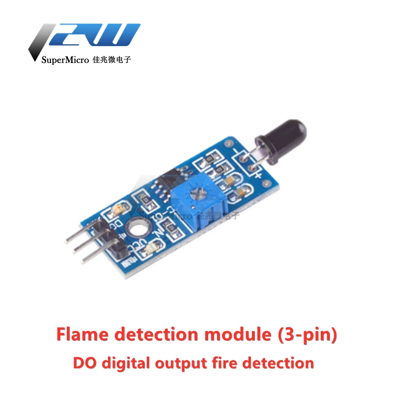 3 контактный ИК датчик обнаружения пожара LM393 стандартный комплект для