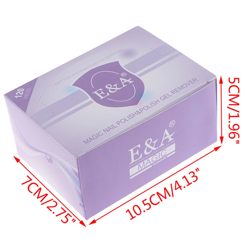 

1box=120pcs Nail Polish Remove Disposable Nail Gel Polish Remover Wrap Easy Wipe Pad Packing Cleanser Nail
