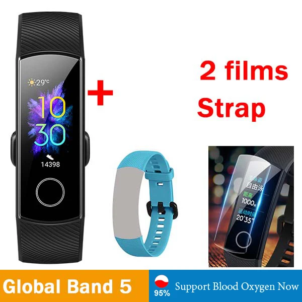 G band5 n 2f n s-bl Умный Браслет huawei Honor Band 5, 4, 0,95 дюйма, трекер, умный OLED, для плавания, водонепроницаемый, Bluetooth, фитнес-трекер, сенсорный экран - Цвет: G band5 n 2f n s-bl