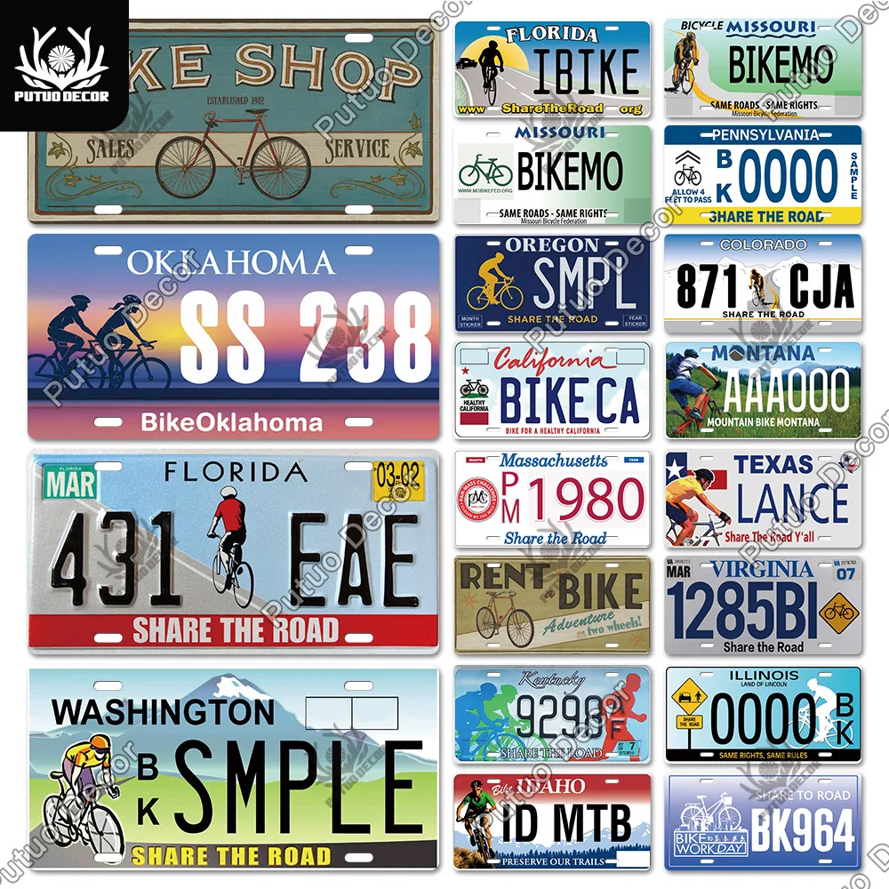 Винтажный металлический знак Putuo Decor для велосипеда номерной плакат в винтажном