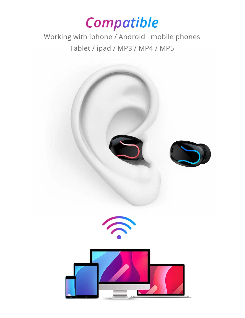 TWS-наушники Q82 с светодиодный фоном и светодиодным дисплеем | Электроника