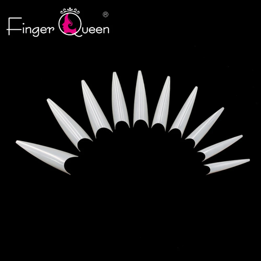 Fingerqueen 500 шт. советы накладные ногти удлиненные на каблуке-шпильке естественный