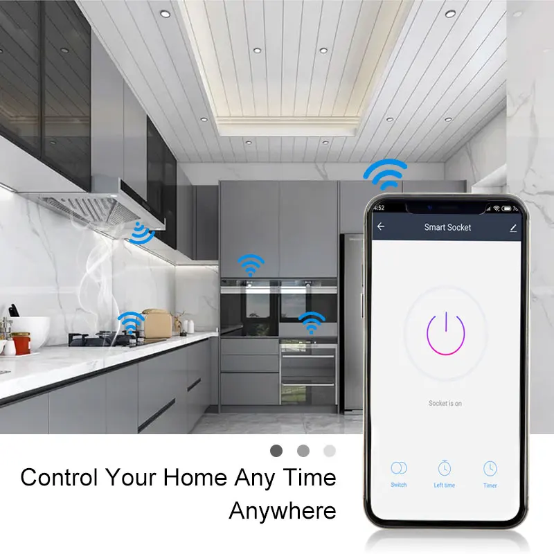 Умная розетка Tuya Smart EU 20A умное устройство с Wi-Fi таймером и управлением через