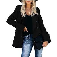new women solid color suit long style turndown collar coat fashion street wear autumn spring clothes drop shipping