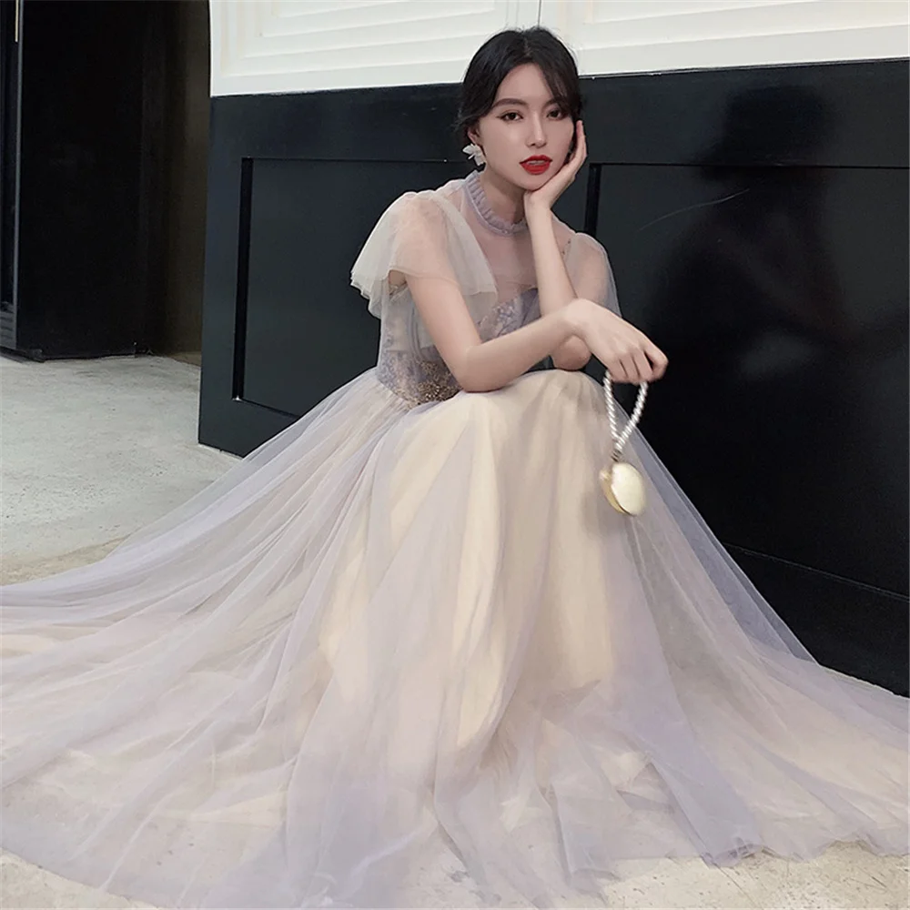 

2021 Spring New Wedding Bridesmaid Dress Party Evening Elegant Pretty Dress Show Host Dress Graduation Season Sister Long Dress