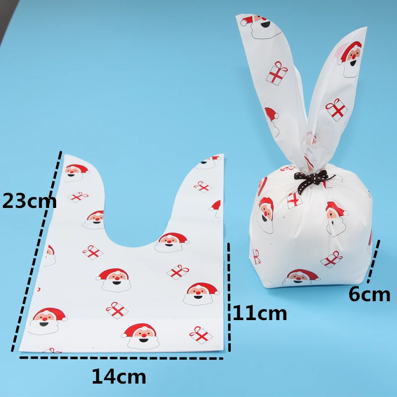 White 14x23cm 5/10 шт. Веселый Рождественский подарок сумки с рождественскими конфетами, шоколадное печенье сумки Санта Клаус елка Упакованные мешоки с год - Цвет: White 14x23cm
