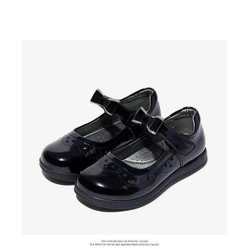 Весенняя детская обувь принцессы с бантом модельная на плоской подошве для