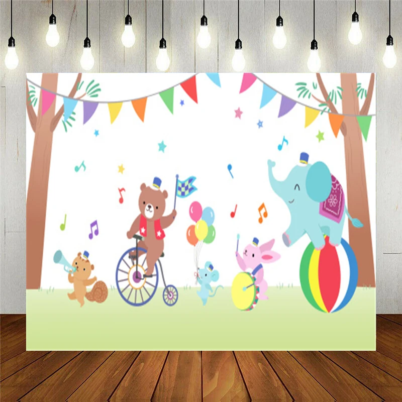 

Реквизит для фотостудии Nitree Виниловый фон для фотосъемки детский день рождения украшение Счастливые Животные форма цирковой группы фон