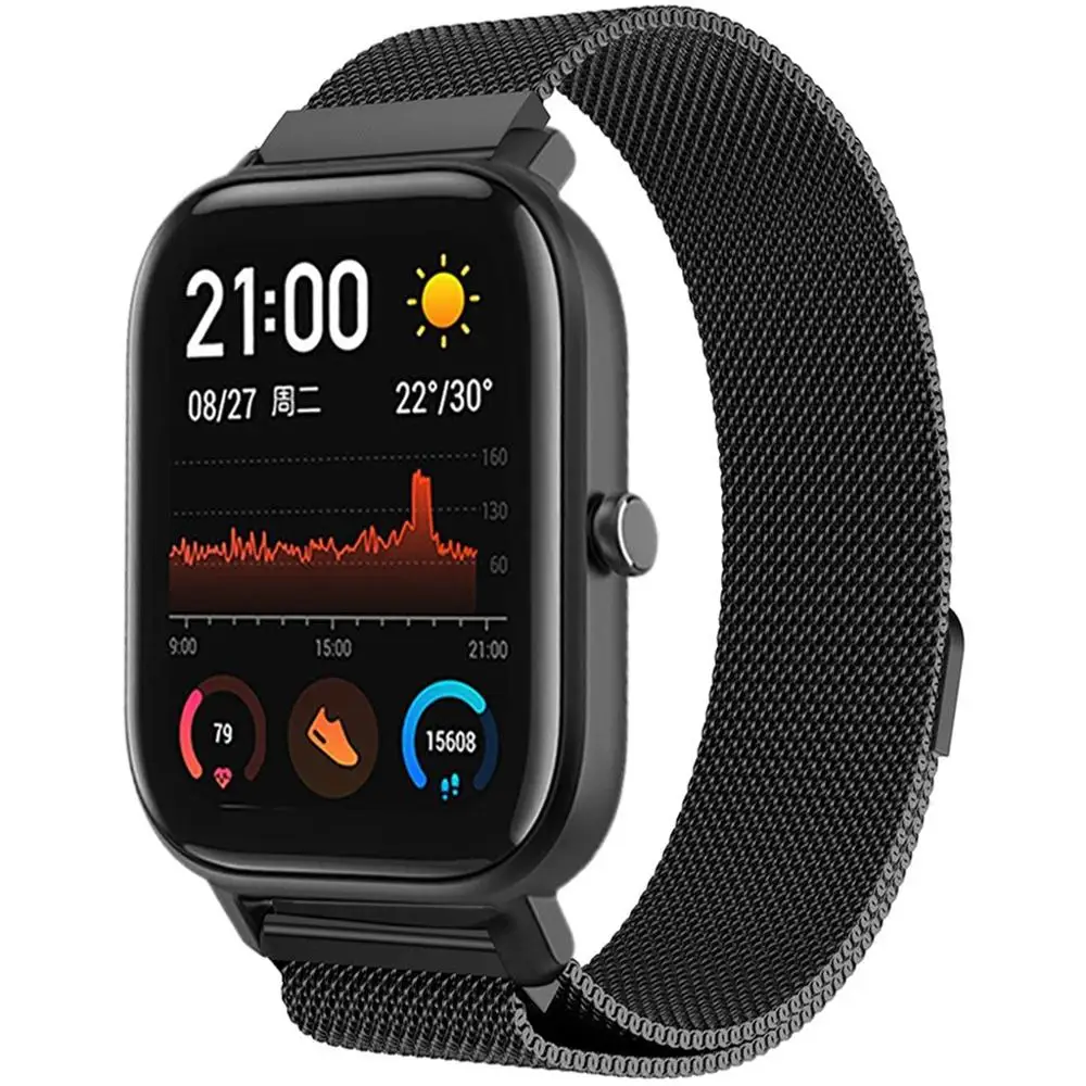 20 мм металлический ремешок-браслет для Xiaomi Huami Amazfit GTS Смарт-часы ремешок из нержавеющей стали сменный ремешок для Amazfit Bip Youth