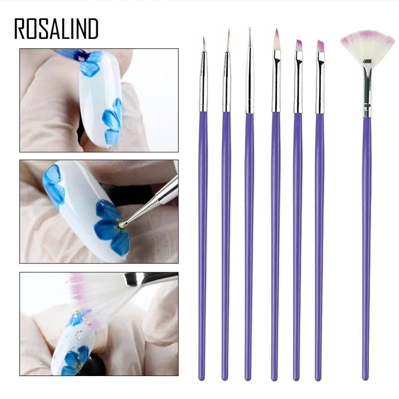 ROSALIND Acrylic Nail Brush For Painting Vernis Semi Permanant UV Gel Art Bursh Set Manicure Brushes All Tool | Красота и здоровье