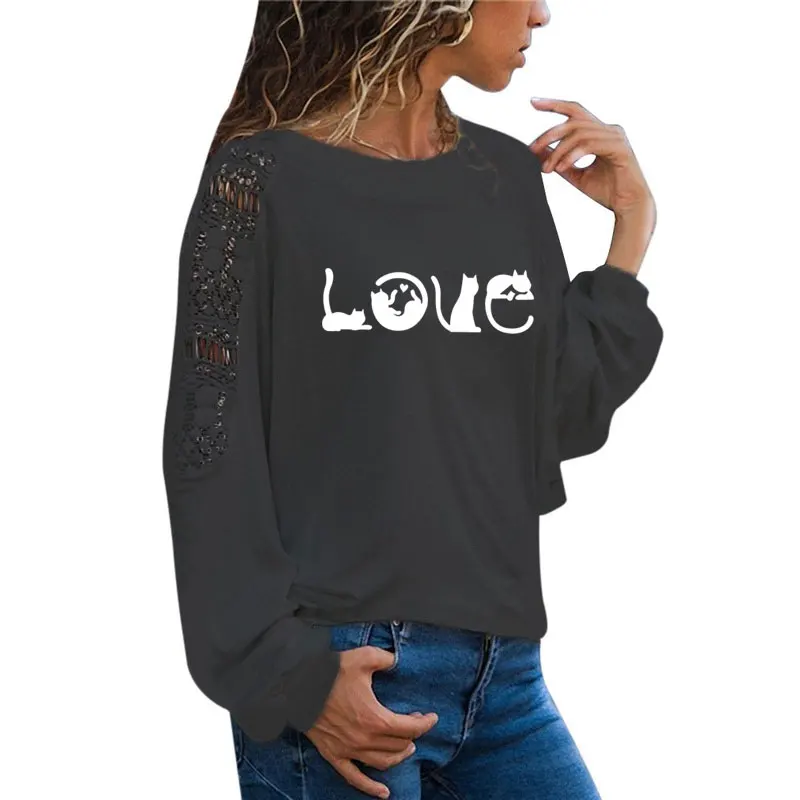 Женская футболка с принтом кошек забавная одежда повседневные свободные