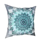 Наволочка для подушки Bohochic, тканевая наволочка с принтом в синем цвете, 45 х45 см