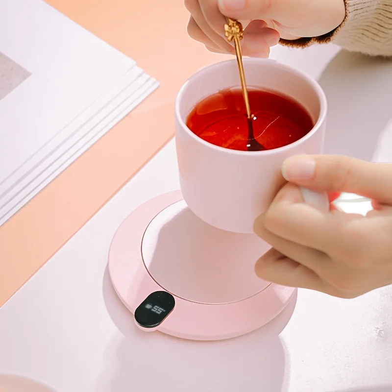 

55-degree heating cup hot milk artifact heater cup automatic constant temperature mug warm coasters