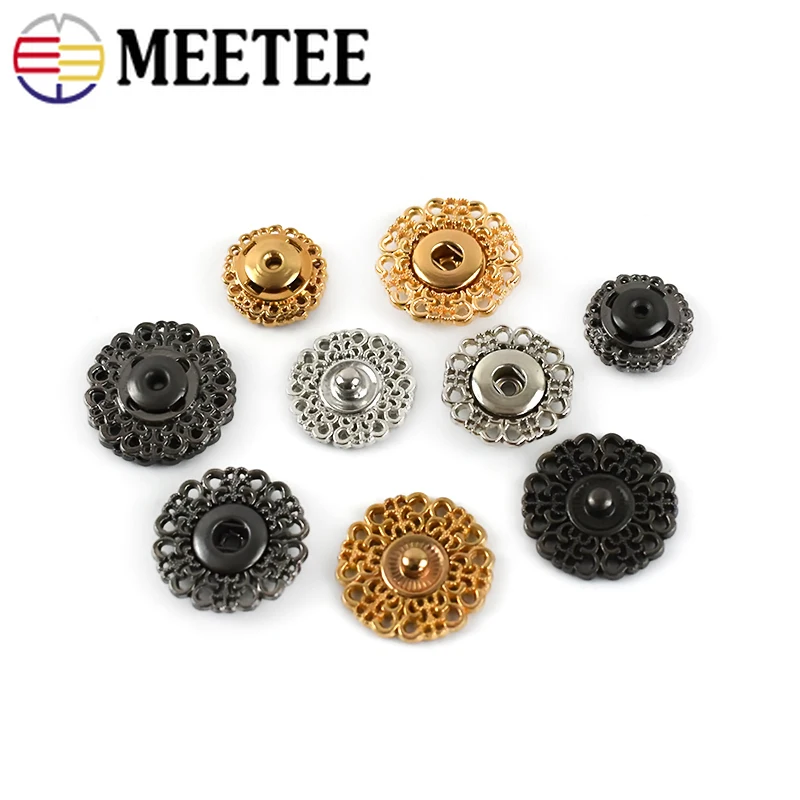 Meetee 20 наборов металлические кнопки полые Невидимые для пальто застежки гвоздики