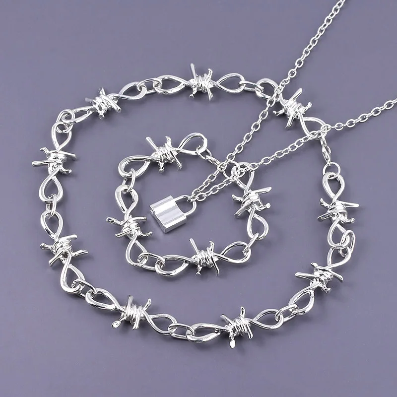 Ожерелье унисекс в стиле панк с языками пламени RJ стильное Ювелирное Украшение