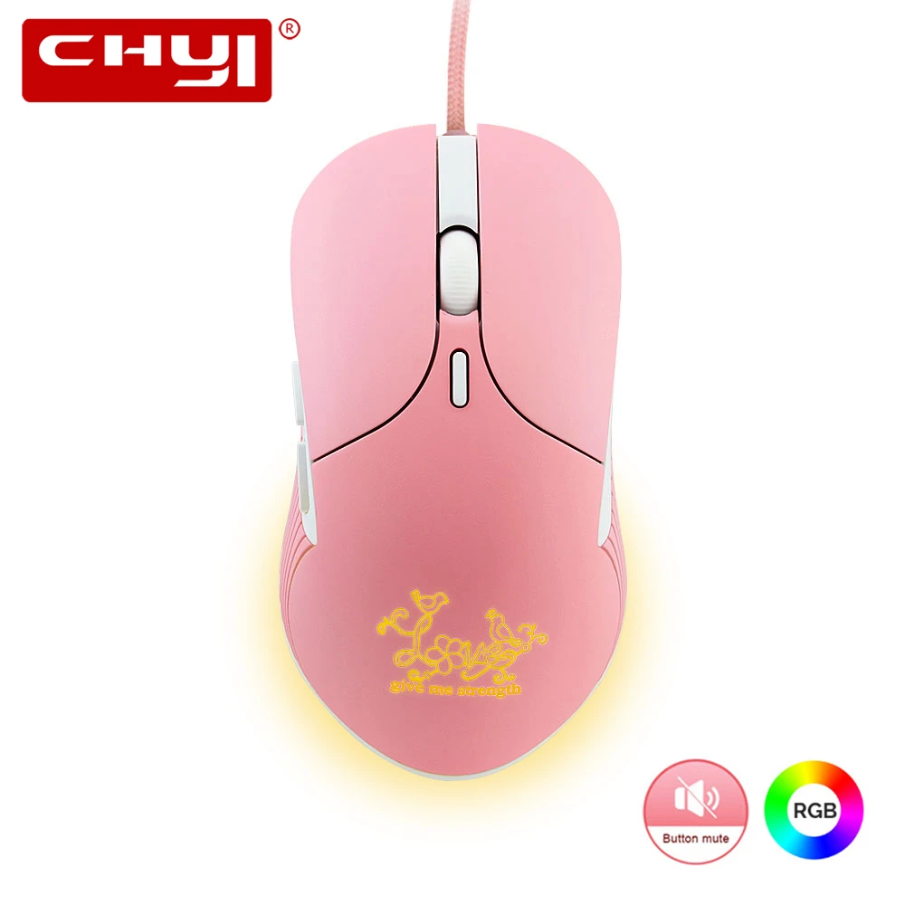 CHYI компьютерная игровая мышь цветной светодиодный розовый Проводная игровая мышь 3200 dpi 6D Бесшумная USB оптическая Muase геймер для Overwatch PC