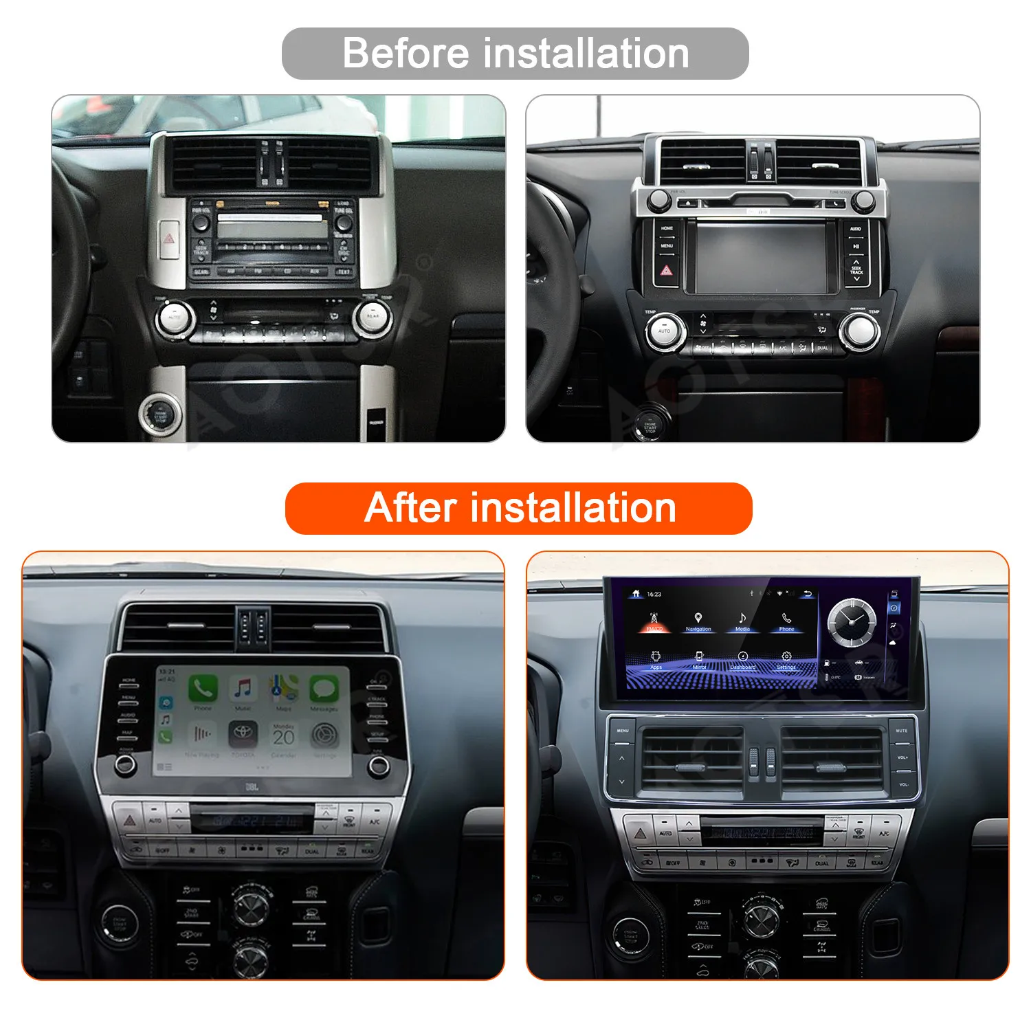 Автомагнитола 8 + 128G Android для TOYOTA Land Cruiser Prado 150 2010-2021 автомагнитола Стерео Авторадио