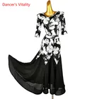 Современный танцевальный Женский взрослый элегантный костюм для тренировок Одежда высокого класса на заказ бальные танцы соревнование Топ большие качели юбка