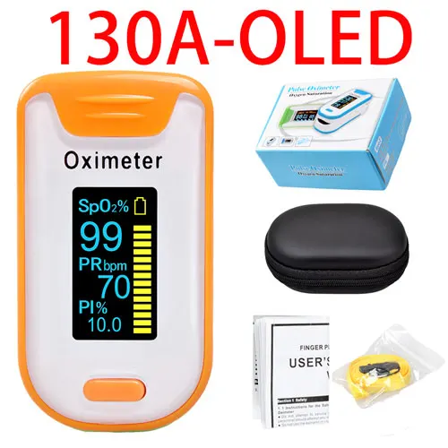 orange case ELERA сигнал оксигемометр для пальца OLED Пульсоксиметр Портативный pulsioximetro SPO2 PR оксиметр de Dedo цифровой оксиметр палец - Цвет: orange case