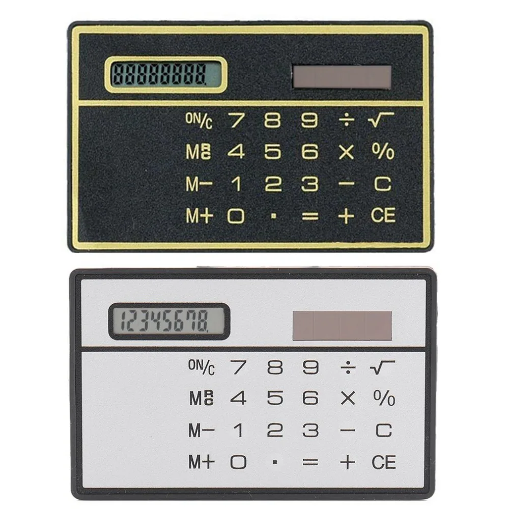 

8-значный Сверхтонкий калькулятор на солнечных батареях с сенсорным экраном, кредитная карта, портативный мини-калькулятор для бизнеса и шк...