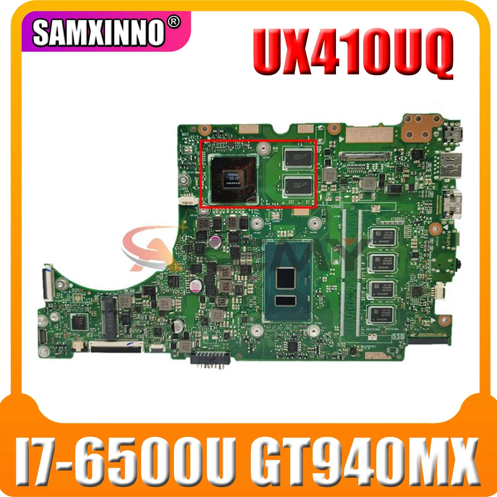 

UX310UV Laptop Motherboard For ASUS UX410UQ (14 inch) UX410U UX310U Original Mainboard 8GB-RAM I7-6500U GT940MX-2GB