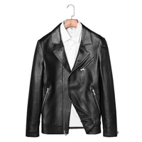 100 real sheepskin leather men jacket black coat casual men natural jacket 4xl leather jacket men outwear