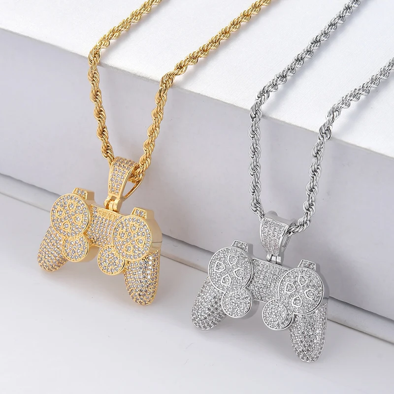 Ожерелье мужское в стиле хип-хоп с фианитами класса ААА | Украшения и аксессуары