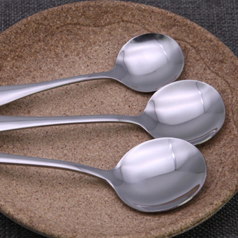 

NEW Round Soup Spoons for Kids Aduls Stainless Steel Dishwasher Safe Spoon