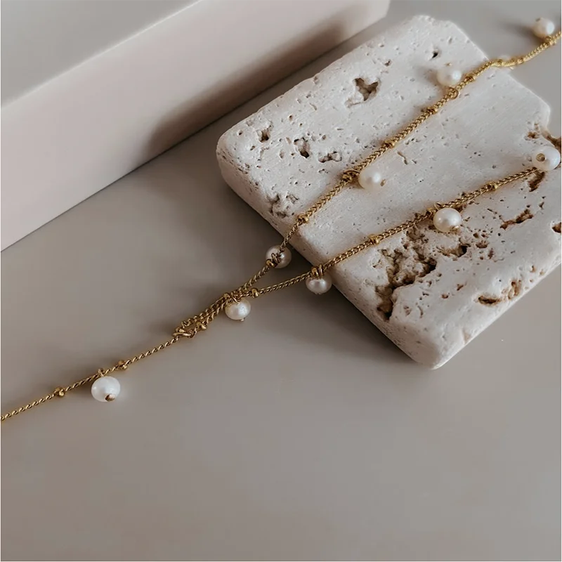 Модная свадебная бижутерия Классическая жемчужная подвеска из нержавеющей