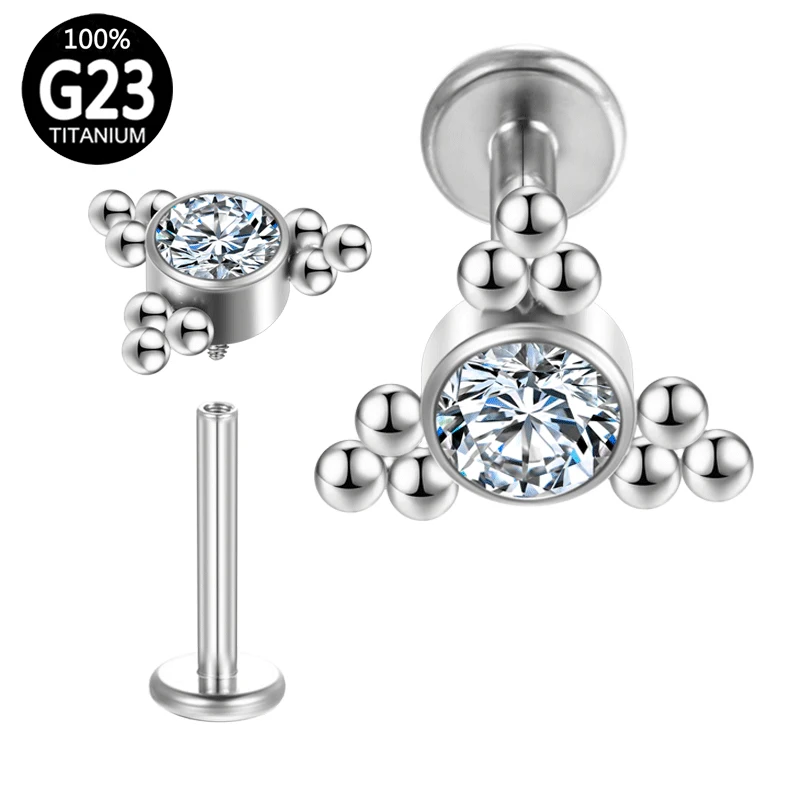 

Кольца унисекс титановые для губ и носа, с цирконом