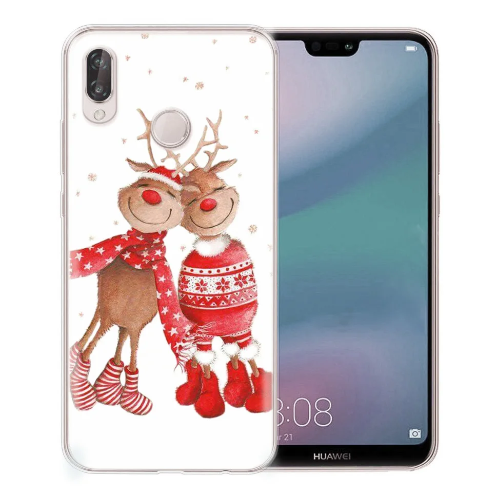 Soft Case For Huawei Honor 7A 8A 8X 8C 9 10 Mate 20 P Smart P10 Lite Nova 3 Christmas Deer TPU Cover D031 |